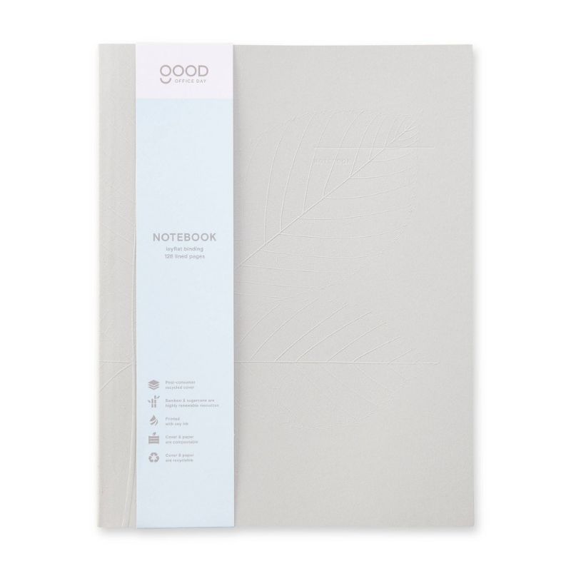 Photo 1 of 128 Page College Ruled Composition Notebook 10x7.5 Debossed Gray - Good Office Day - 4 PACK 