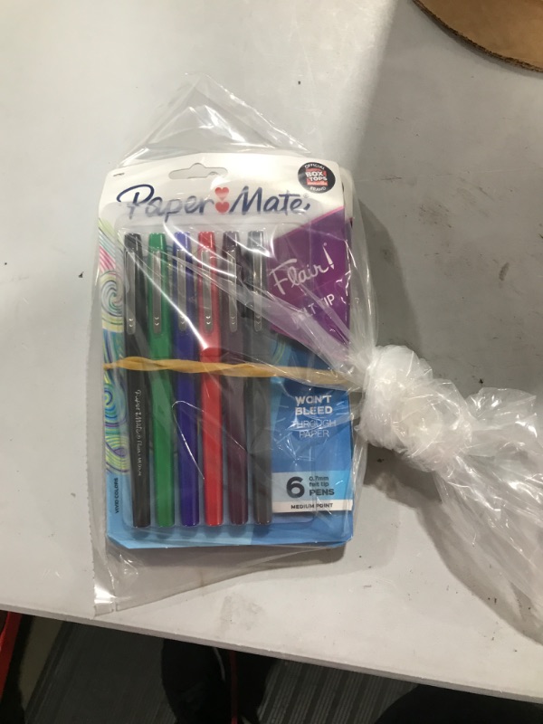 Photo 1 of Paper Mate Flair 6pk Felt Pens 0.7mm Medium Tip Multicolored 3 PACK