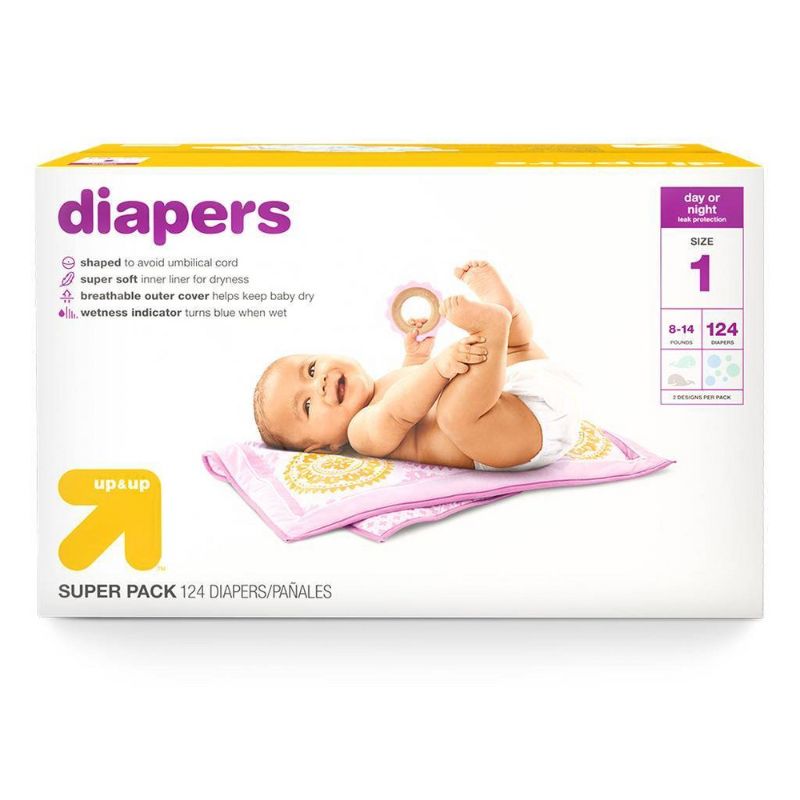 Photo 1 of Diapers Super Pack Size 1 - 124ct - up & up
