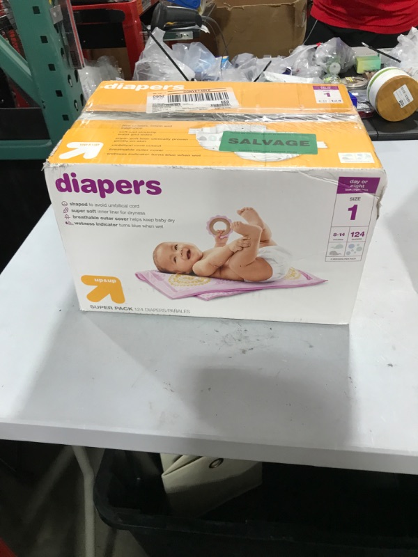 Photo 2 of Diapers Super Pack Size 1 - 124ct - up & up
