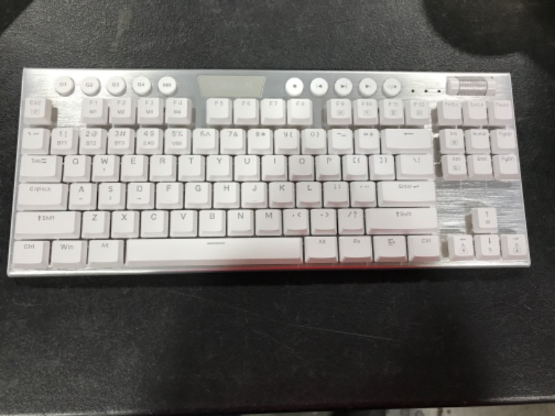 Photo 2 of Redragon K621 Horus TKL Wireless RGB Mechanical Keyboard, 5.0 BT/2.4 Ghz/Wired Three Modes 80% Ultra-Thin Low Profile Bluetooth Keyboard w/Dedicated Media Control & Linear Red Switches, White
