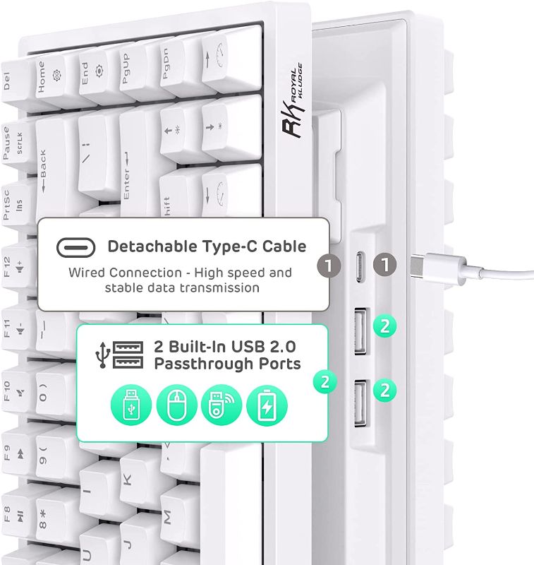 Photo 1 of RK ROYAL KLUDGE RK84 RGB 75% Triple Mode BT5.0/2.4G/USB-C Hot Swappable Mechanical Keyboard, 84 Keys Wireless Bluetooth Gaming Keyboard, Tactile Brown Switch
