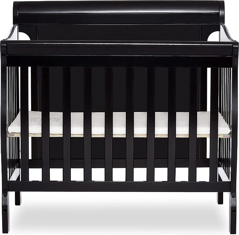 Photo 1 of Dream On Me Alice 3-in-1 Full Panel Convertible Mini Crib, Black, Greenguard Gold Certified
