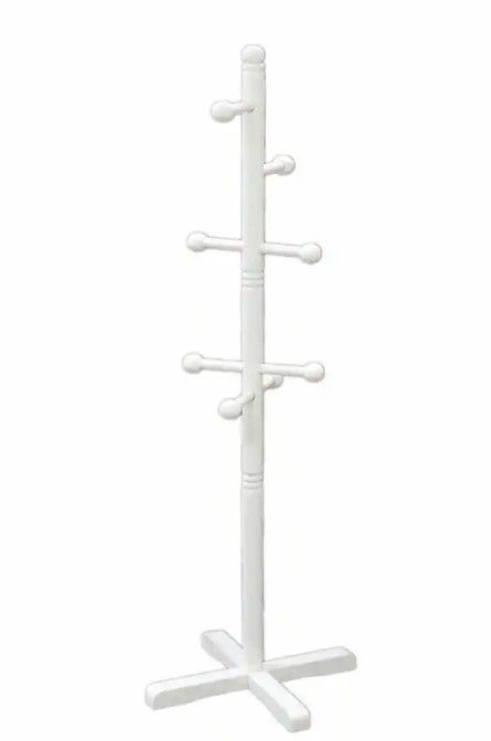 Photo 1 of 8-Hook Kid's Coat Rack in White
