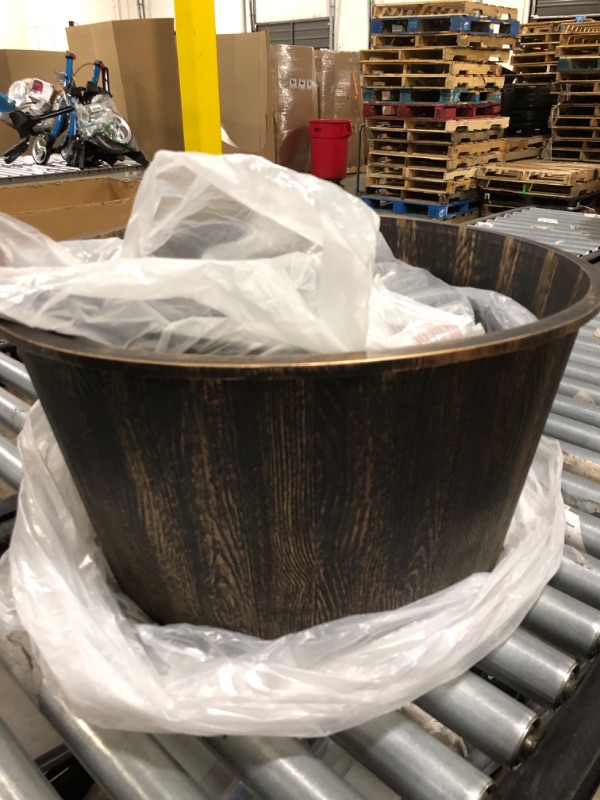 Photo 1 of Alpine Corporation TEC234BR Barrel Waterfall Fountain, 22" L x 25" W x 40" H, Brown
