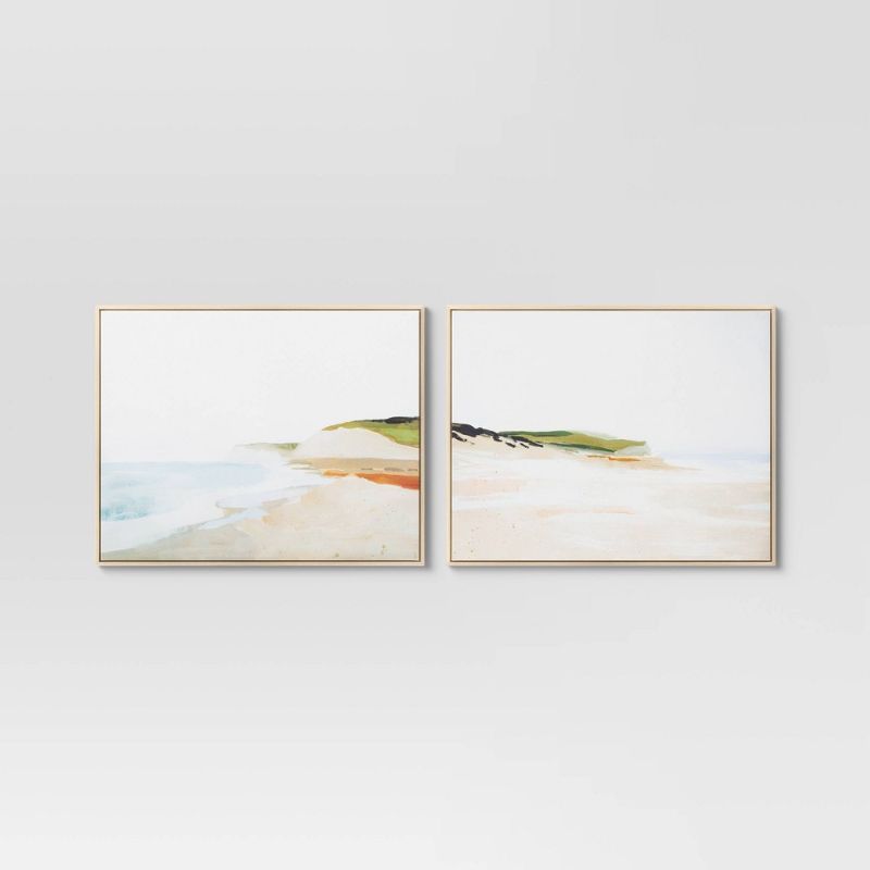 Photo 1 of (Set of 2) 24" X 30" Beach Landscape Framed Wall Canvas - Threshold™
