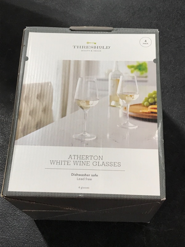 Photo 2 of 15oz 4pk Glass Atherton White Wine Glasses - Threshold™
