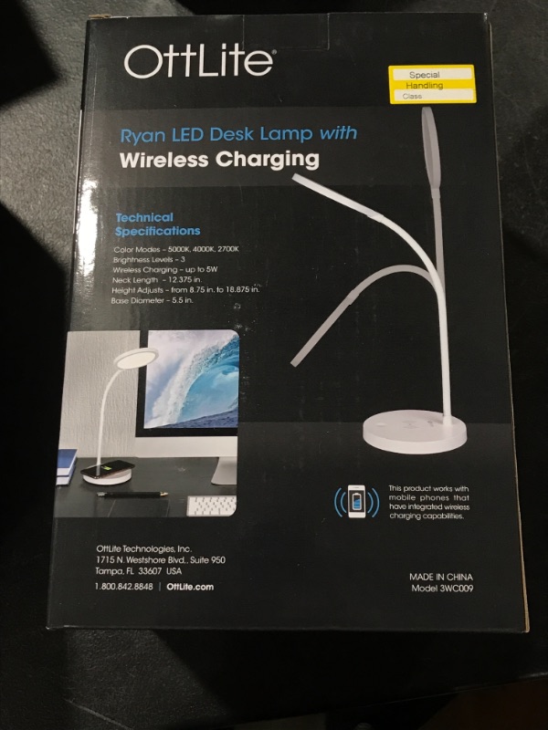 Photo 2 of LED Ryan Wireless Charging Desk Lamp
