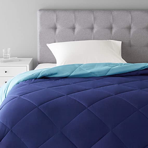 Photo 1 of Amazon Basics Reversible, Lightweight Microfiber Comforter Blanket - Size Queen 