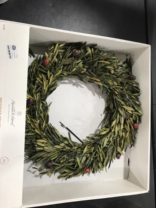 Photo 2 of 20" Preserved Olive Leaf Wreath - Hearth & Hand™ with Magnolia


