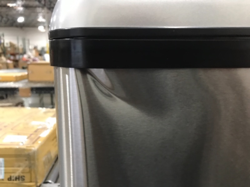 Photo 4 of 16 Gal. Dual-Compartment Stainless Steel Touchless Trash Can and Recycling Bin (8 Gal each)