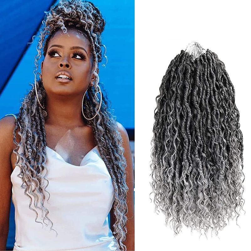 Photo 1 of 6 Packs Curly Faux Locs Crochet Hair 18 Inch Goddess Locs Crochet Hair Hippie Locs Synthetic Braids Hair Extensions (18Inch, 6Packs, TGray)
sealed 