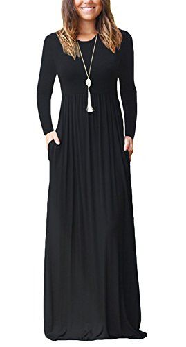 Photo 1 of AUSELILY Women Long Sleeve Loose Plain Plus Size Maxi Dresses Casual Long Dresses with Pockets
SIZE M/L 