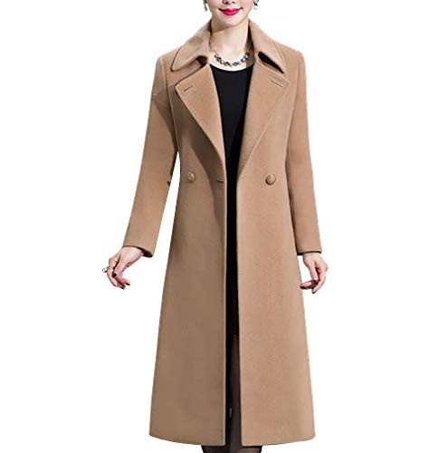 Photo 1 of 
Aprsfn Women's Elegant Solid Color Mid-Length Thicken Warm Wool Blend Coat M