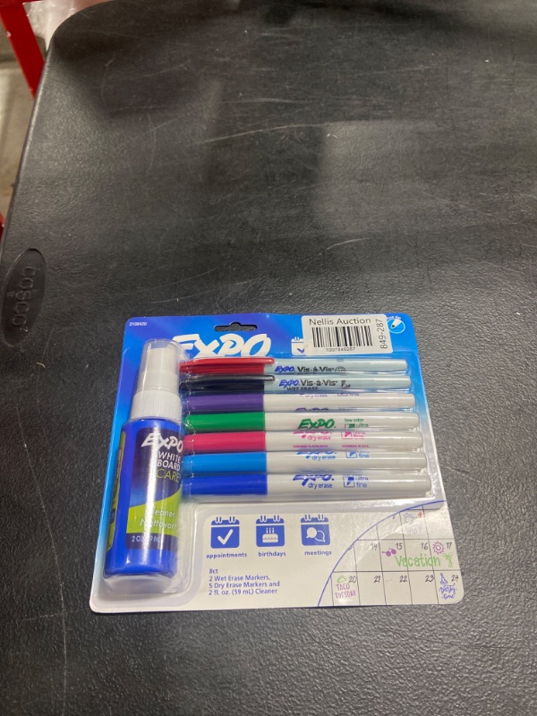 Photo 1 of Expo 8pk Wet  Dry Erase Marker Starter Set with Cleaner  Fine/Ultra Fine Tip Multicolored
