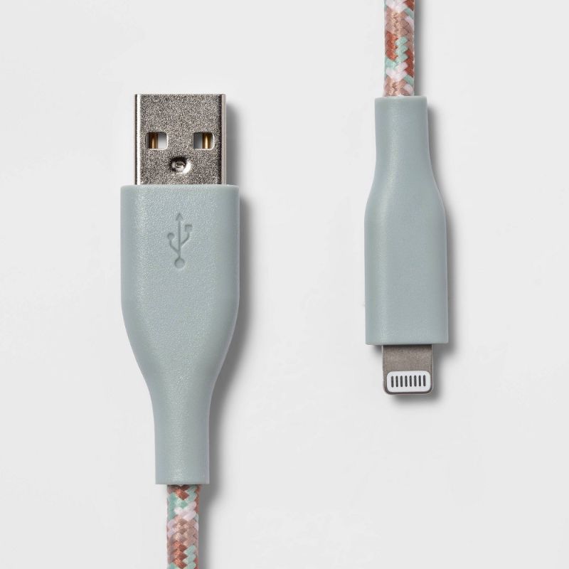 Photo 1 of Heyday 6' Lightning to USB-a Braided Cable - Misty Blue
