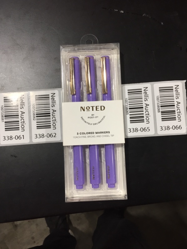 Photo 2 of Post-it 3ct Permanent Ink Markers Fine Broad and Chisel Tip Purple
