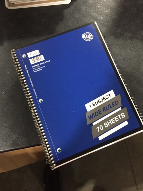 Photo 2 of Spiral Notebook 1 Subject 70 Sheets College Ruled 4PK
