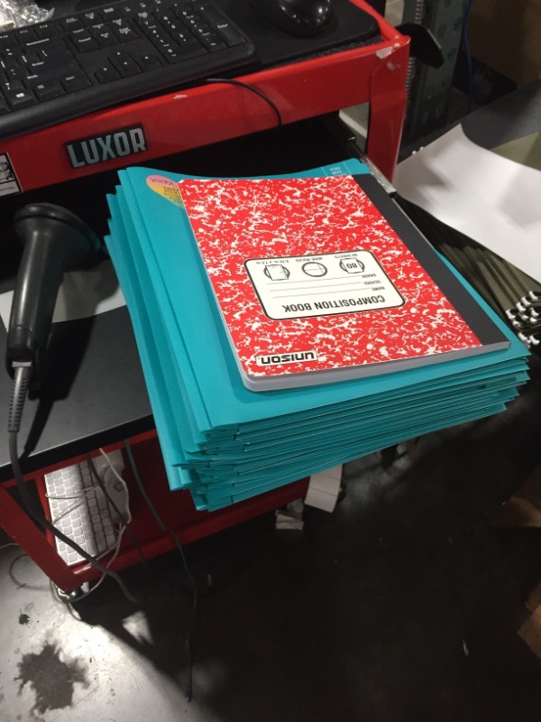 Photo 1 of 2 Pocket Plastic Folder with Prong Fasteners Aqua - Yoobi™ 10PK
AND RED COMPOSITION NOTEBOOK