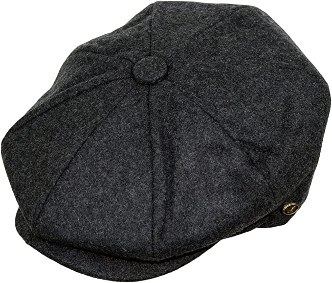 Photo 1 of EPOCH Men's Classic 8 Panel Wool Blend Newsboy Snap Brim Collection Hat

