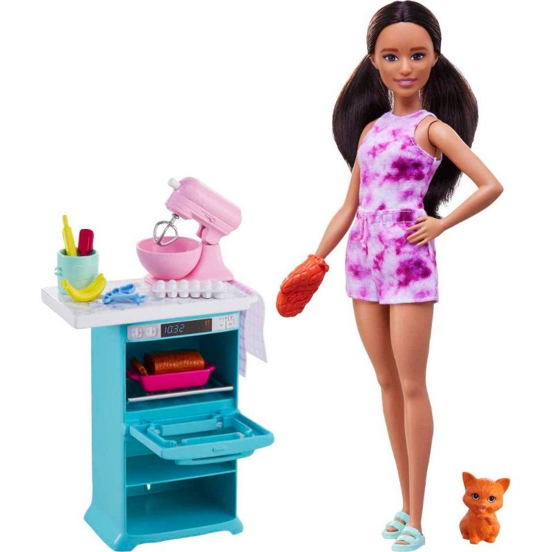 Photo 1 of Barbie Doll and Kitchen Playset with Pet and Accessories Gift for 3 to 7 Year Olds
