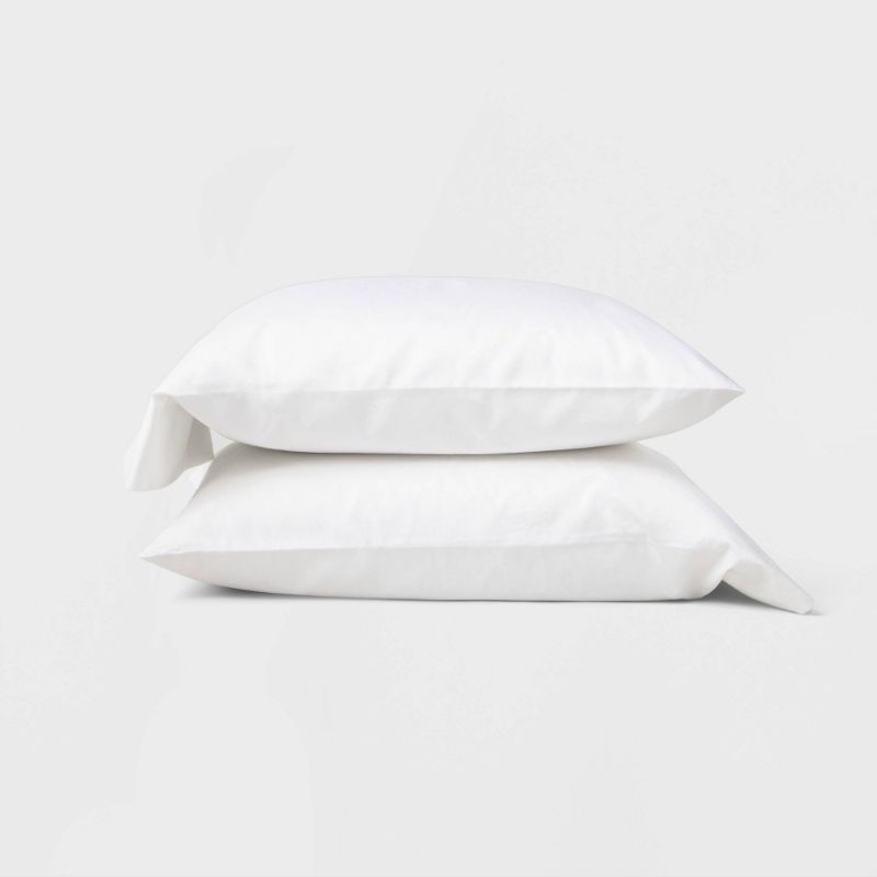 Photo 1 of 500 Thread Count Washed Supima Sateen Solid Pillowcase Set - Casaluna™
