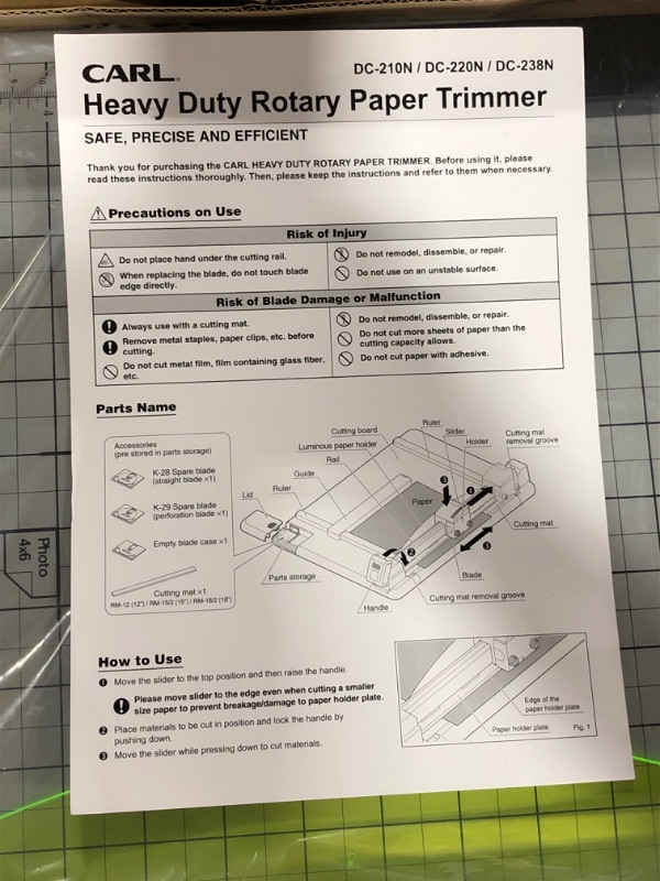 Photo 3 of CARLÂ¬Ã? Heavy-Duty Rotary Trimmer, 15" Cutting Length, 36 Sheet Capacity, Black
