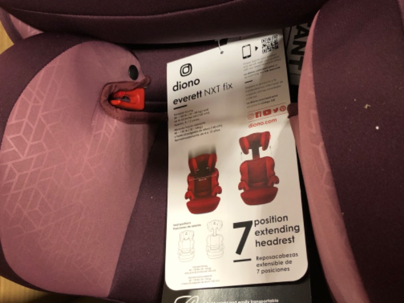 Photo 3 of Diono Everett NXT Latch Booster Car Seat, Plum (1813883)
