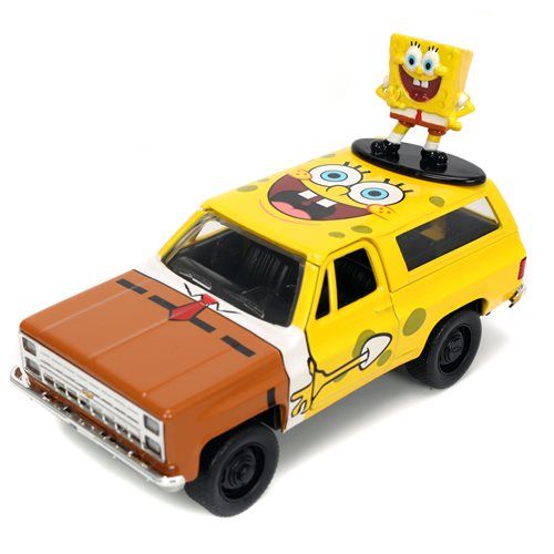 Photo 1 of 1980 Chevrolet K5 Blazer with SpongeBob SquarePants Diecast Figurine Hollywood Rides Series 1/32 Diecast Model Car by Jada
