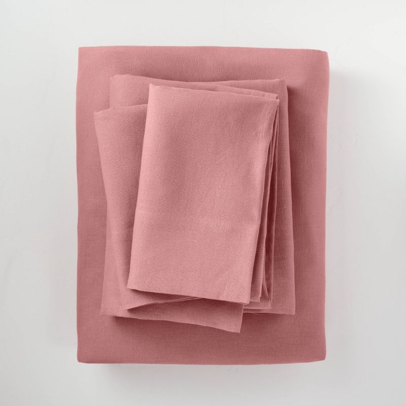 Photo 1 of 100% Washed Linen Solid Sheet Set - Casaluna™
