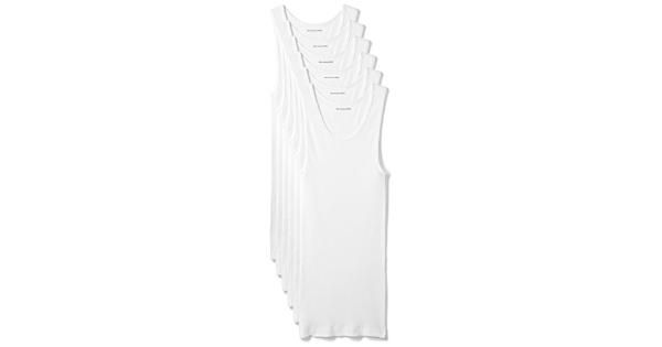 Photo 1 of Essentials Men's 6-Pack Tank Undershirts, White, Medium