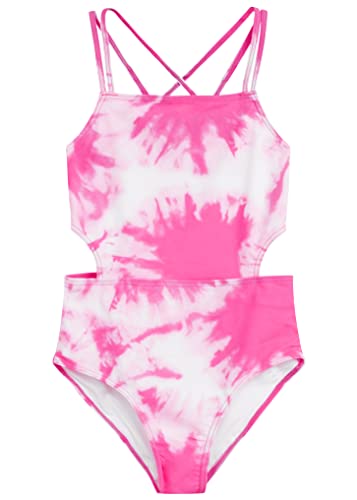 Photo 1 of Kanu Surf Girls Sport Cut-Out 1-Piece Swimsuit, Beach Pink, 10
