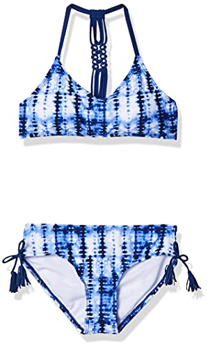 Photo 1 of Kanu Surf Girls V-Neck Bikini Beach Sport 2-Piece Swimsuits, Willow Navy Tie-Dye, 8
