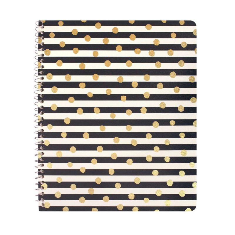 Photo 1 of 6 pack College Ruled 1 Subject Spiral Notebook Confetti Stripe Black Stripes/Dots - Greenroom
