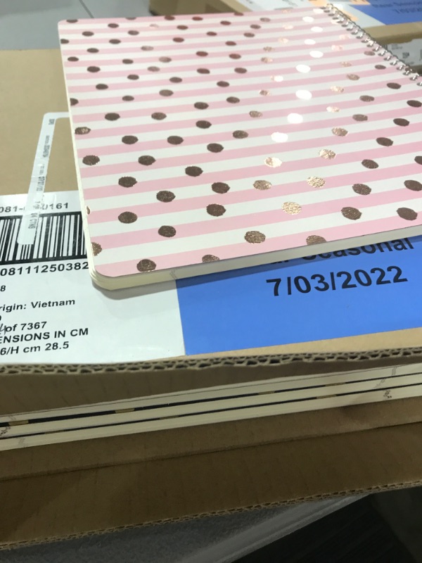 Photo 2 of Pack of 6 College Ruled 1 Subject Spiral Notebook Confetti Pink Stripes/Dots - Greenroom
