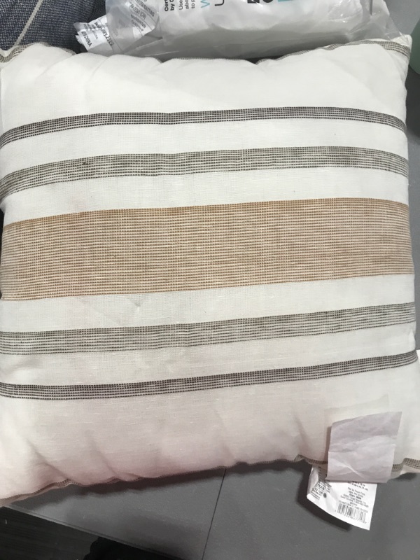 Photo 2 of 18" X 18" Large Center Stripe Square Throw Pillow - Hearth & Hand™ with Magnolia
