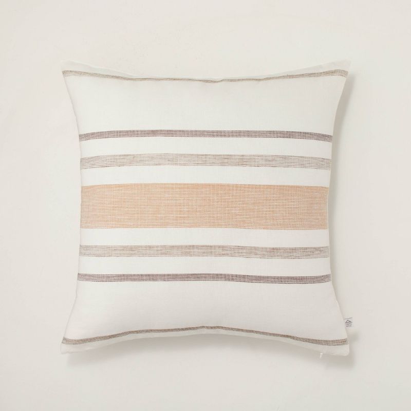 Photo 1 of 18" X 18" Large Center Stripe Square Throw Pillow - Hearth & Hand™ with Magnolia
