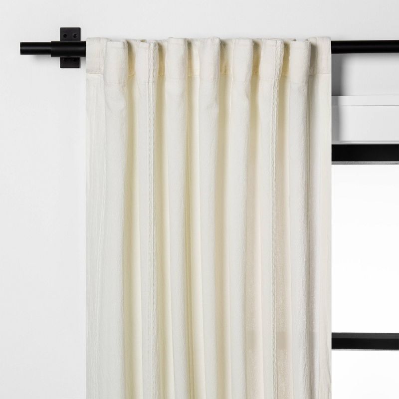 Photo 1 of 95" Tonal Texture Curtain Panel Sour Cream - Hearth & Hand™ with Magnolia
