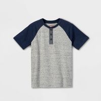 Photo 1 of Boys' Baseball Henley Short Sleeve T-Shirt - Cat & Jack MEDIUM