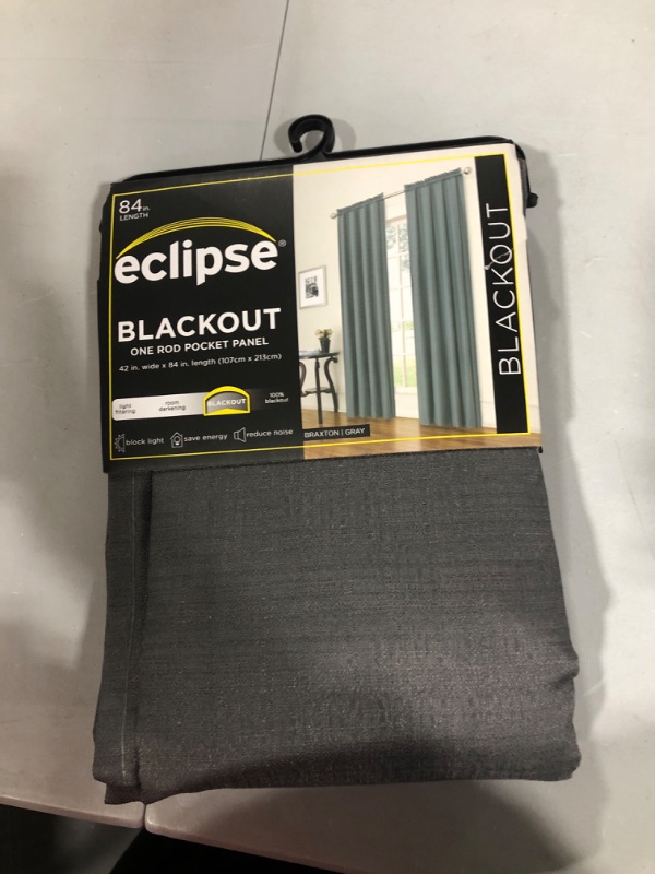 Photo 2 of 1pc 42"x84" Blackout Braxton Thermaback Window Curtain Panel - Eclipse
