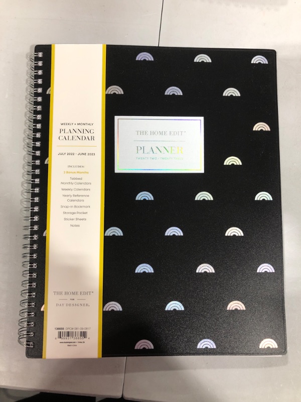 Photo 2 of 2022-23 Academic Planner Weekly/Monthly 8.5"x11" Rainbow Charm Black - The Home Edit for Day Designer
