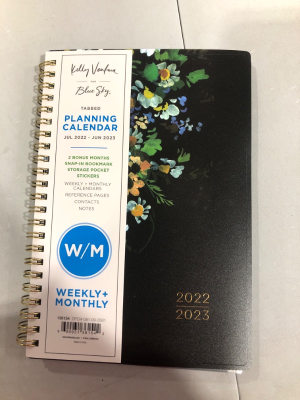 Photo 2 of 2022-23 Academic Planner Weekly/Monthly Printed Notes 5.875"x8.625" English Daisies - Kelly Ventura for Blue Sky
