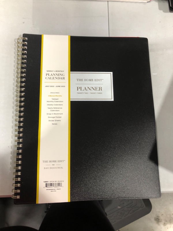 Photo 2 of 2022-23 Academic Planner Weekly/Monthly Wirebound 8.5"x11" Black - the Home Edit for Day Designer
