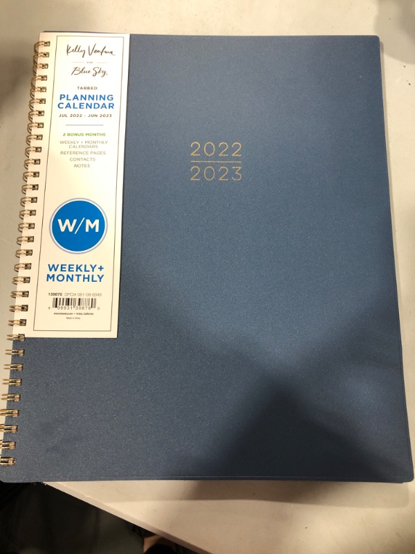 Photo 2 of 2022-23 Academic Planner Weekly/Monthly 8.5"x11" French Navy - Kelly Ventura for Blue Sky


