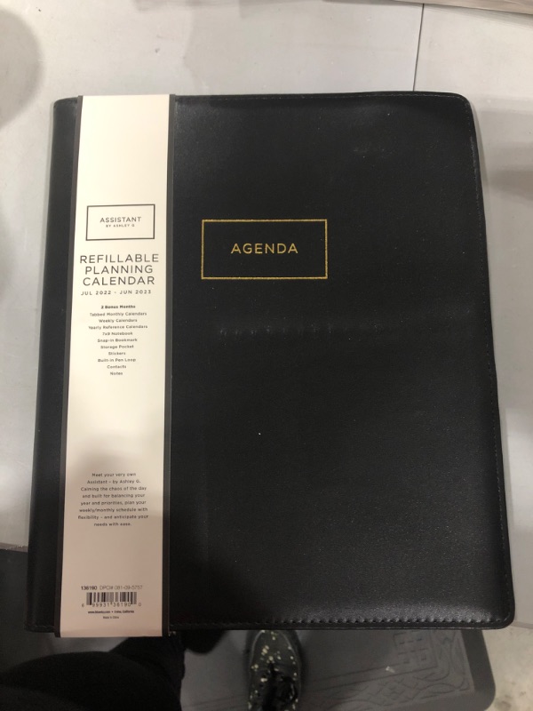 Photo 2 of 2022-23 Academic Planner Weekly/Monthly Refillable Assistant 8.5"x11" Black - Ashley G. for Blue Sky