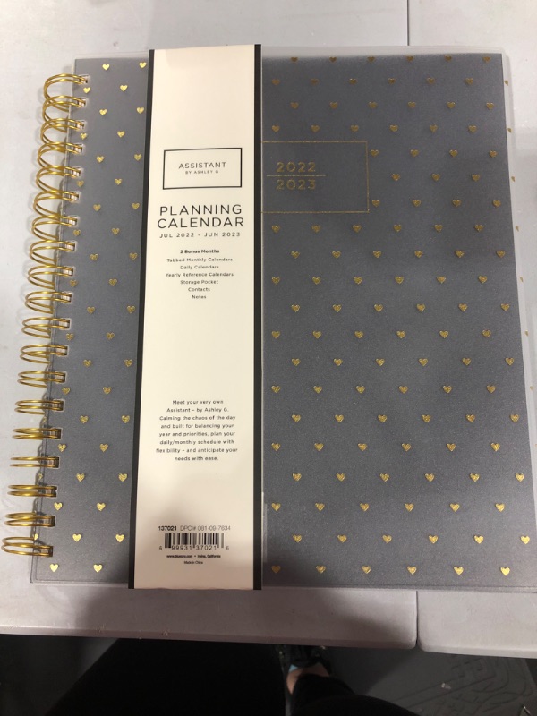 Photo 2 of 2022-23 Academic Planner Daily/Monthly Frosted Assistant 8"x10" Sweetheart Black - Ashley G. for Blue Sky
