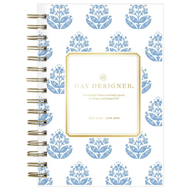 Photo 1 of 2022-23 Academic Planner Daily/Monthly Frosted 5"x8" Block Print White on Periwinkle - Day Designer

