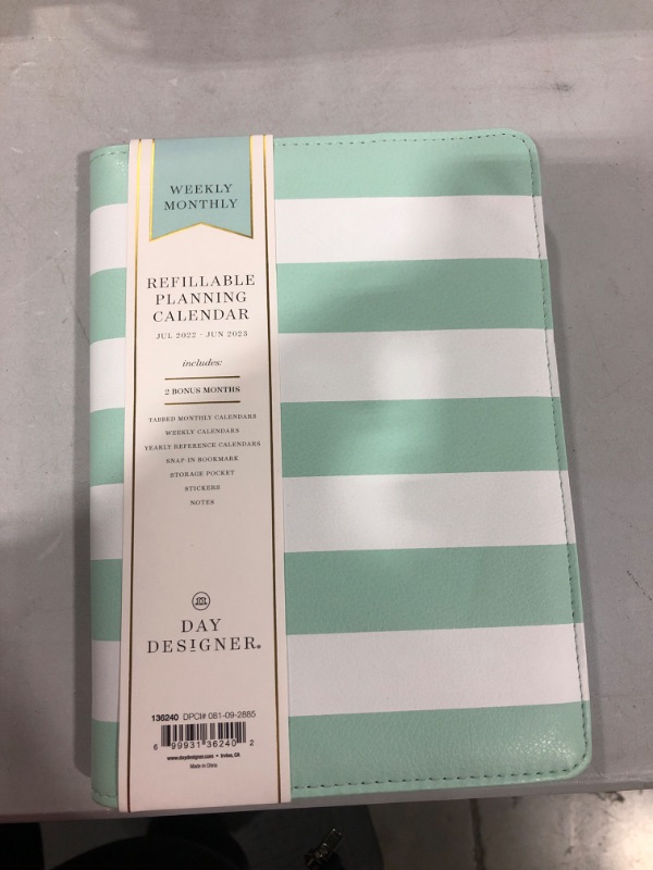 Photo 2 of 2022-23 Academic Planner Weekly/Monthly Refillable 5"x8" Rugby Stripe - Day Designer

