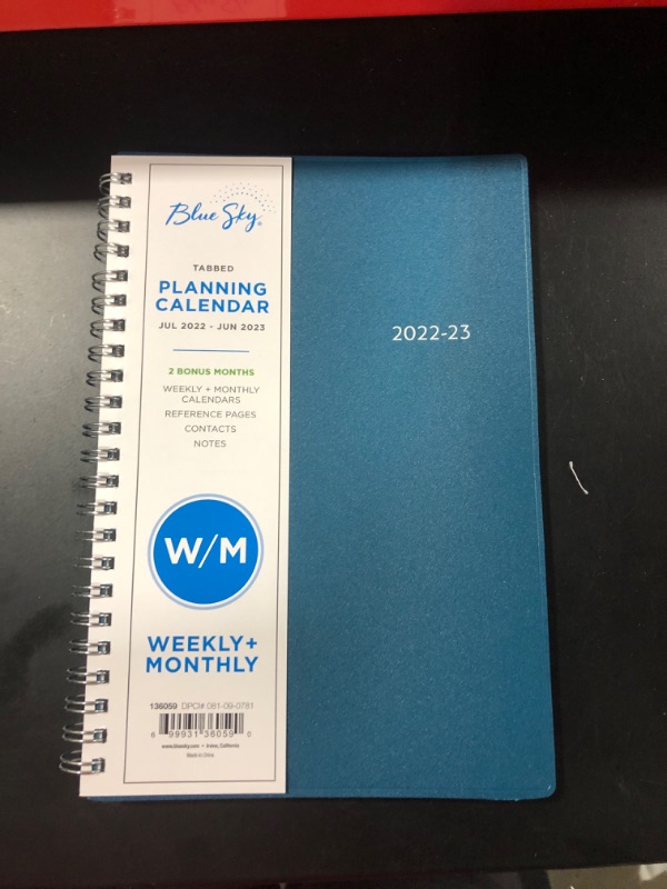 Photo 2 of 2022-23 Academic Planner Weekly/Monthly 5"x8" Solid Peacock - Blue Sky
