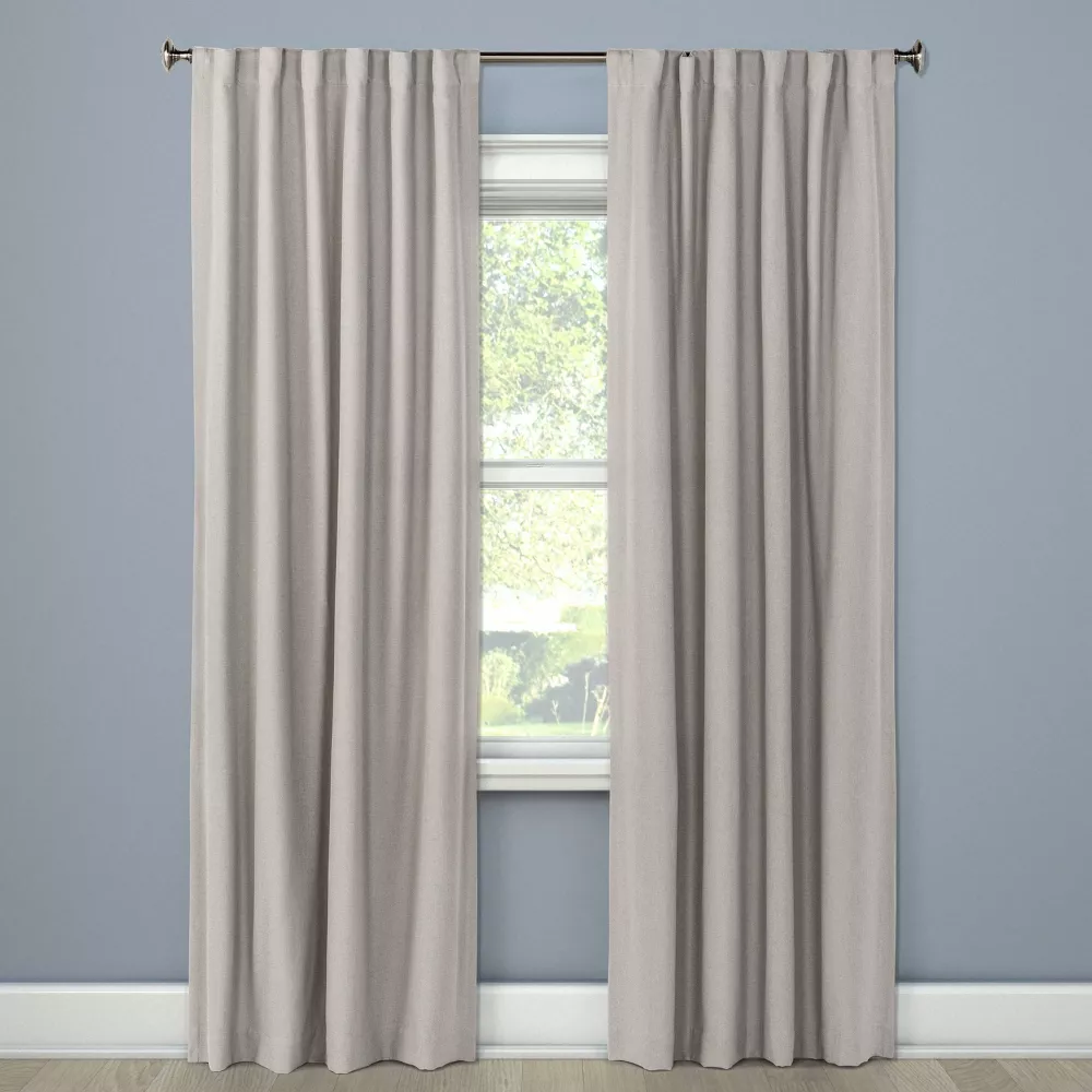 Photo 1 of 1pc Blackout Aruba Linen Window Curtain Panel - Threshold 50X95